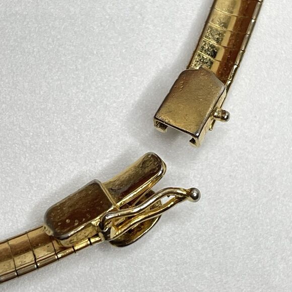 Vintage Gold Tone Hallow Omega Chain Necklace Fashion Stunning Elegant Boho - Picture 3 of 8